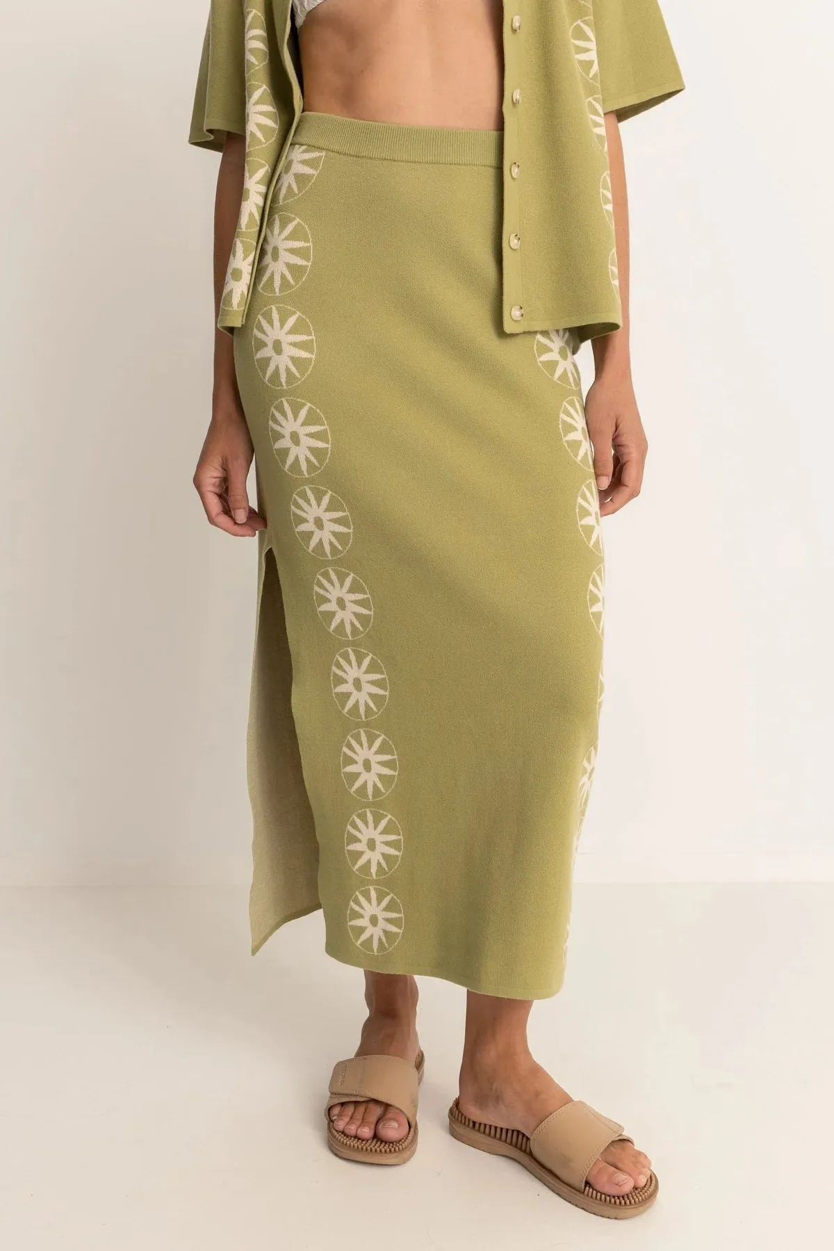 RHYTHM HORIZON KNIT MIDI SKIRT - PALM sold by OAK