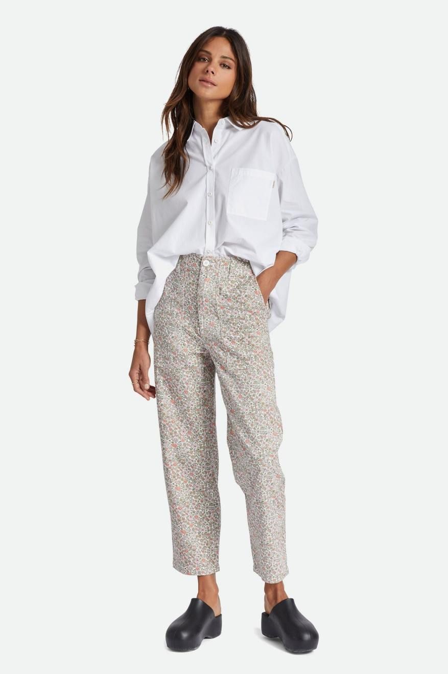 BRIXTON VANCOUVER PANT - WHITE FLORAL sold by OAK