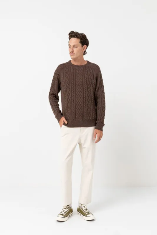 RHYTHM MOHAIR FISHERMANS KNIT - BROWN sold by OAK