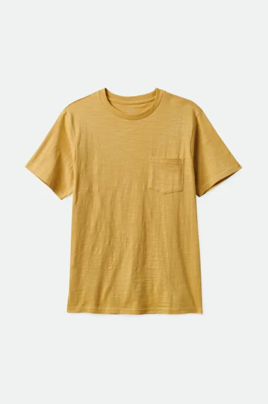 BRIXTON BASIC SLUB S/S PKT TEE - STRAW sold by OAK