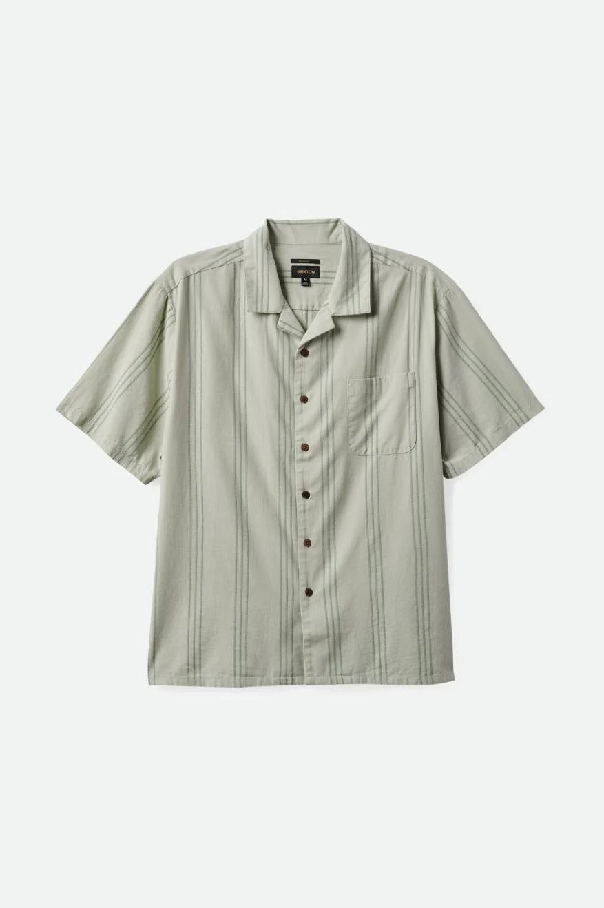 BRIXTON BUNKER RESERVE COOL WEIGHT S/S WOVEN SHIRT - MINERAL GREY sold by OAK