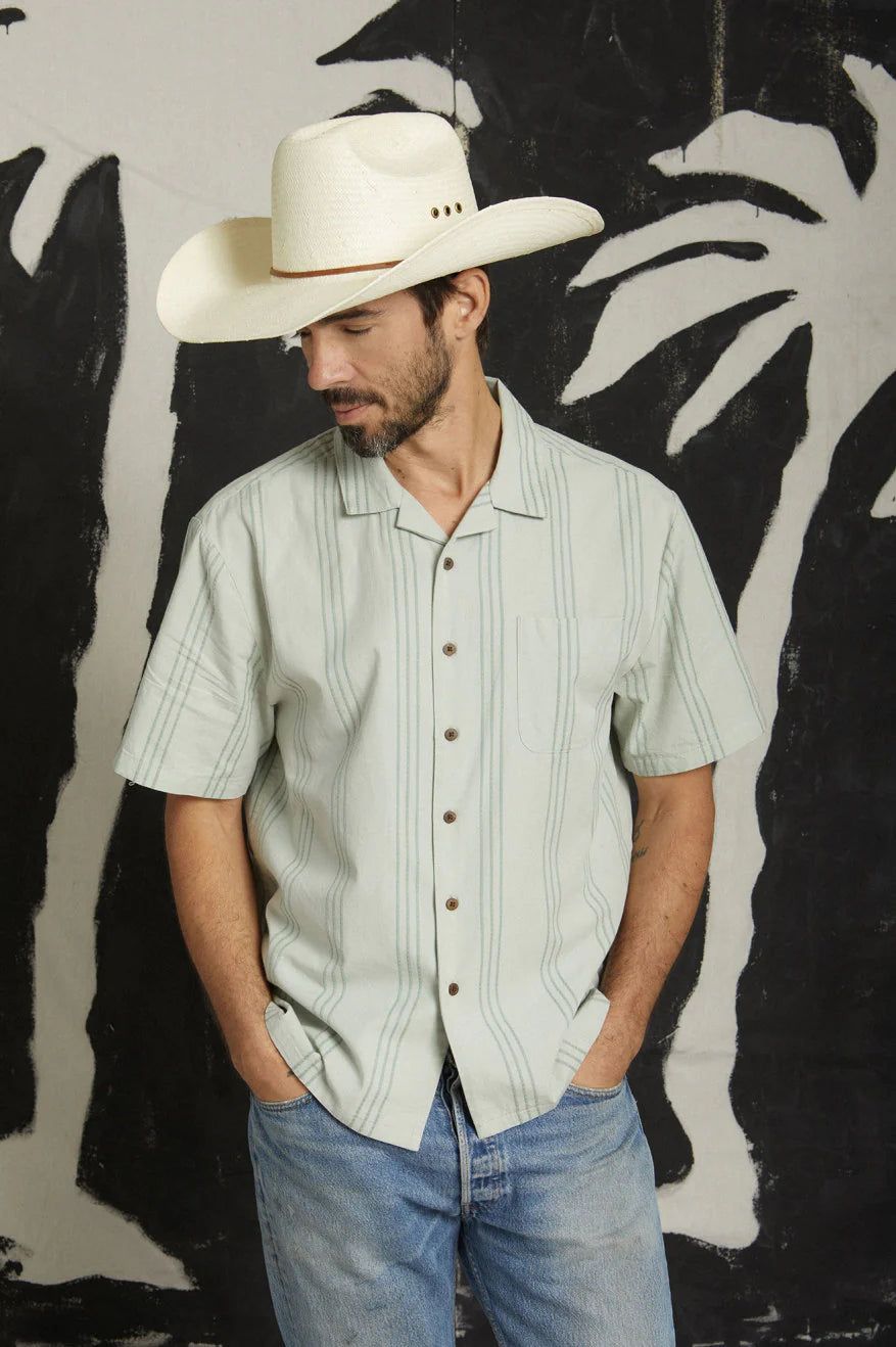 BRIXTON BUNKER RESERVE COOL WEIGHT S/S WOVEN SHIRT - MINERAL GREY sold by OAK product image thumbnail 4