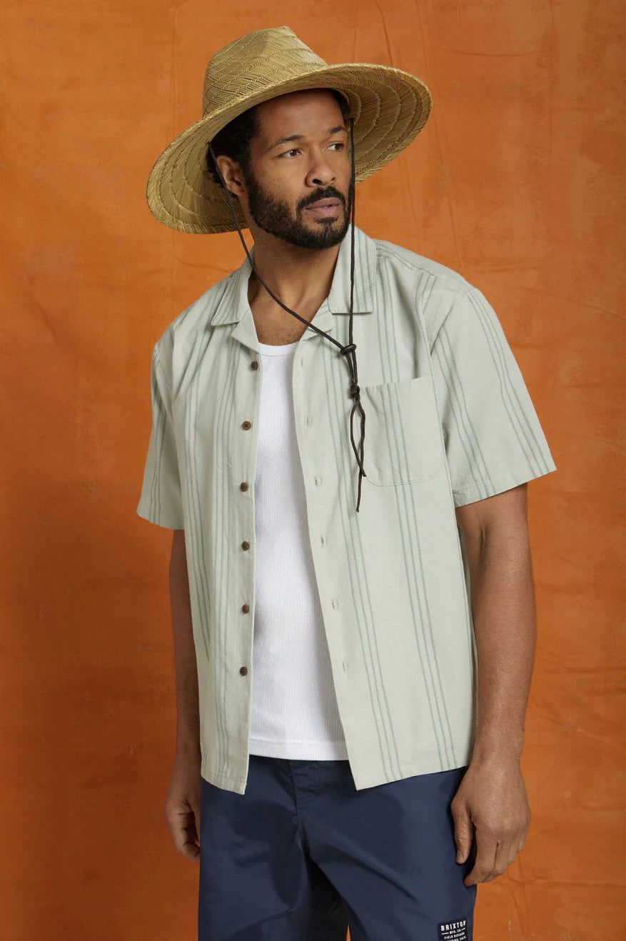 BRIXTON BUNKER RESERVE COOL WEIGHT S/S WOVEN SHIRT - MINERAL GREY sold by OAK product image thumbnail 3