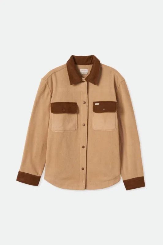 BRIXTON BOWERY BOYFRIEND ARCTIC STRETCH FLEECE - SESAME/BISON sold by OAK