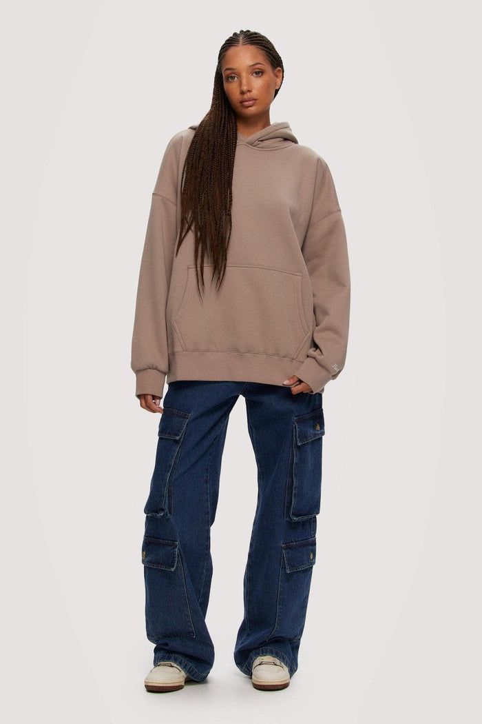 KUWALLA OVERSIZED BOYFRIEND HOODIE - TAUPE sold by OAK product image thumbnail 2