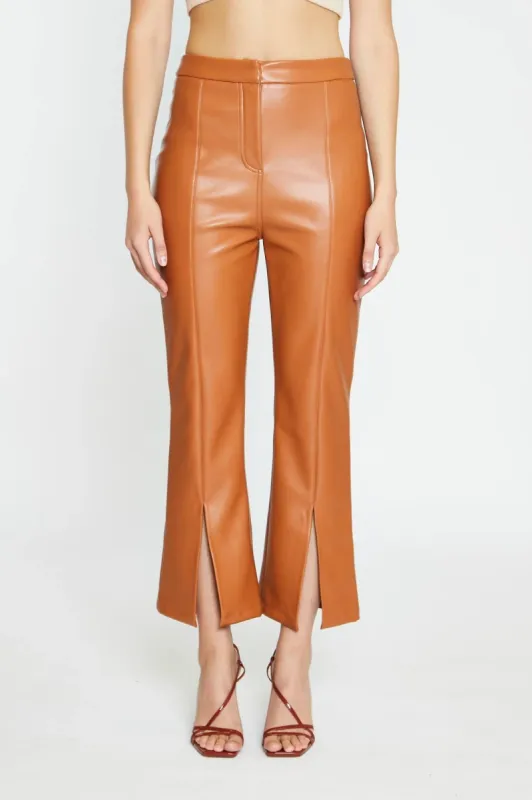 GLAMOROUS PU TROUSERS - TAN sold by OAK