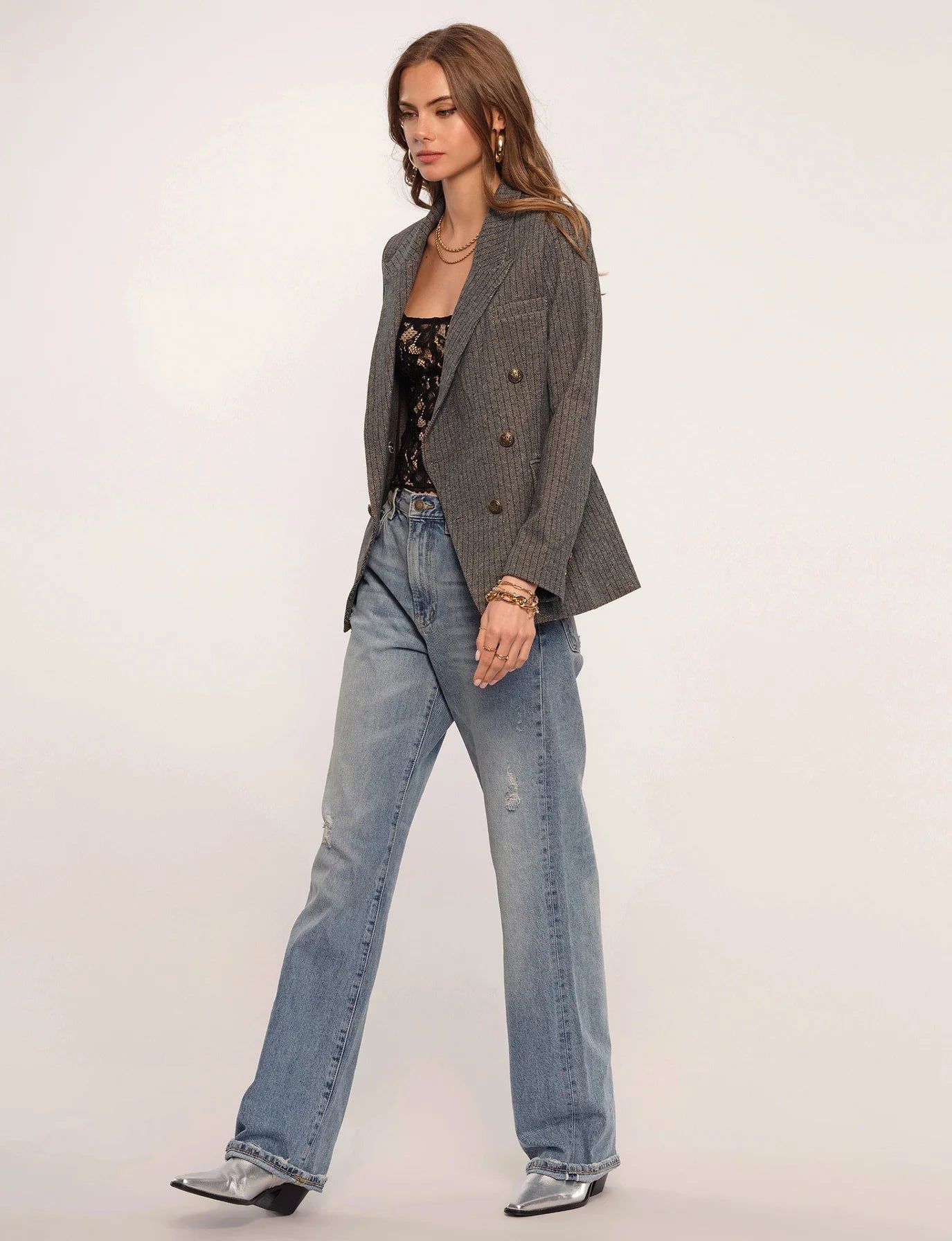 HEARTLOOM AIDEN BLAZER - GRAVEL sold by OAK product image thumbnail 5