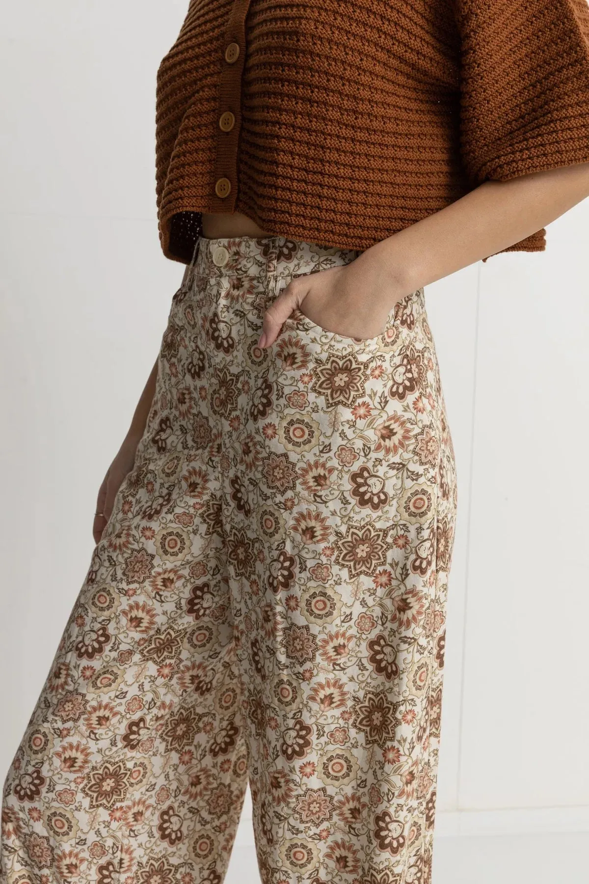 RHYTHM RAYA PAISLEY WIDE LEG PANT - NATURAL sold by OAK product image thumbnail 5