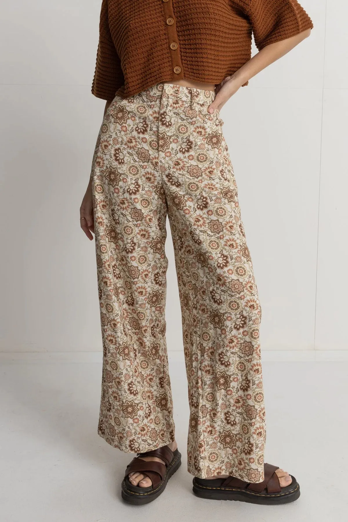 RHYTHM RAYA PAISLEY WIDE LEG PANT - NATURAL sold by OAK product image thumbnail 4