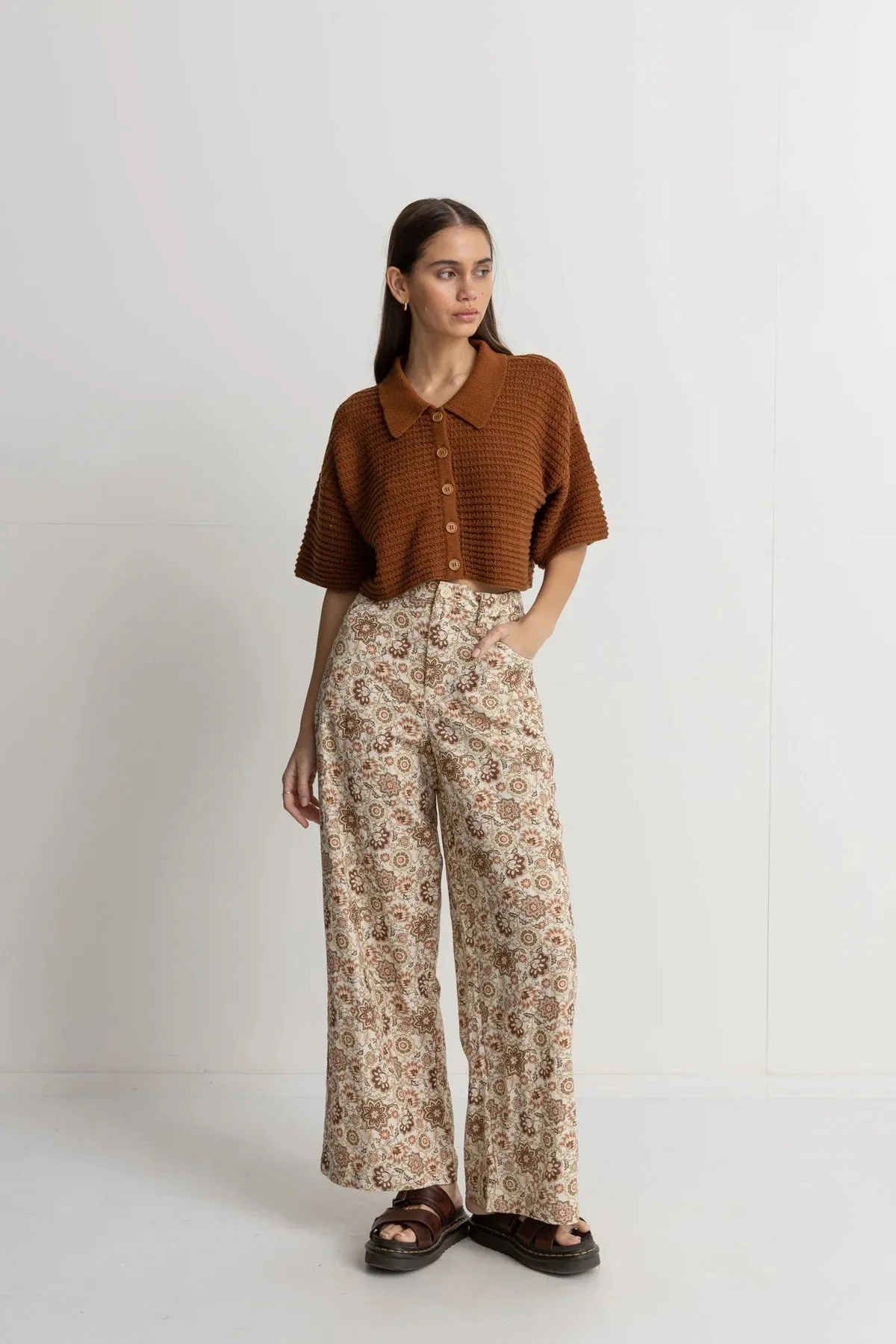 RHYTHM RAYA PAISLEY WIDE LEG PANT - NATURAL sold by OAK