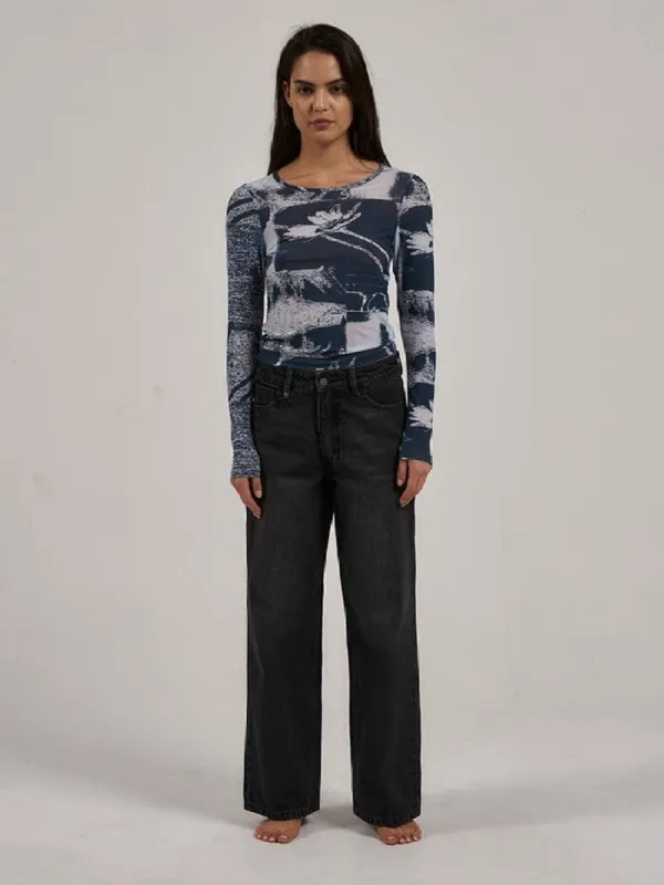 THRILLS ALCHEMY LONG SLEEVE MESH TOP - NEW TEAL sold by OAK