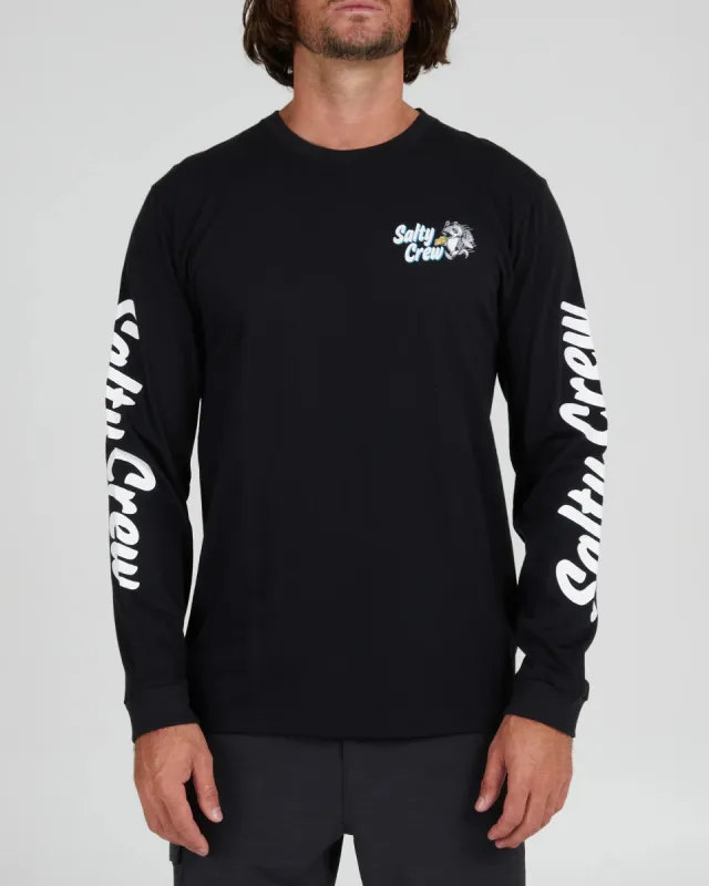 SALTY CREW FISH & CHIPS BLACK L/S PREMIUM TEE - BLACK sold by OAK