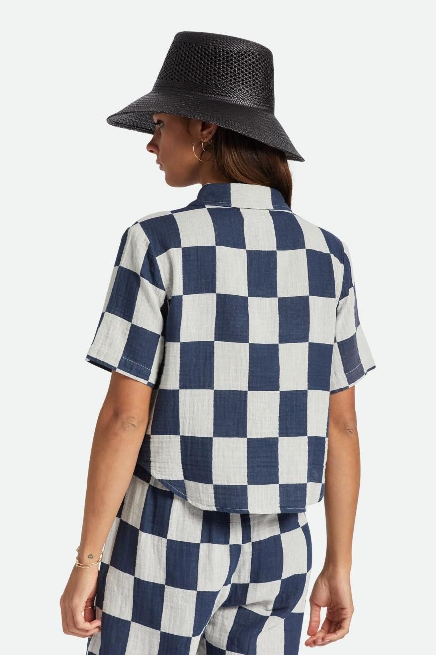 BRIXTON MYKONOS BOXY S/S WOVEN - WASHED NAVY sold by OAK product image thumbnail 3