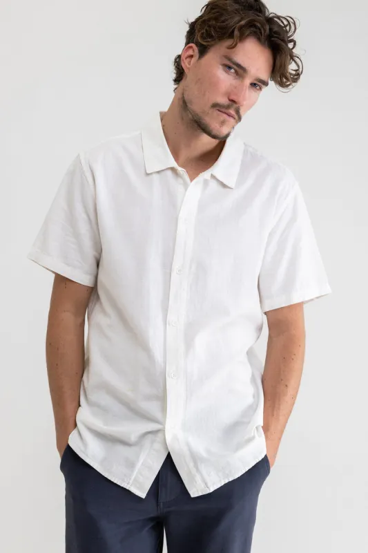 RHYTHM CLASSIC LINEN SS SHIRT - VINTAGE WHITE sold by OAK