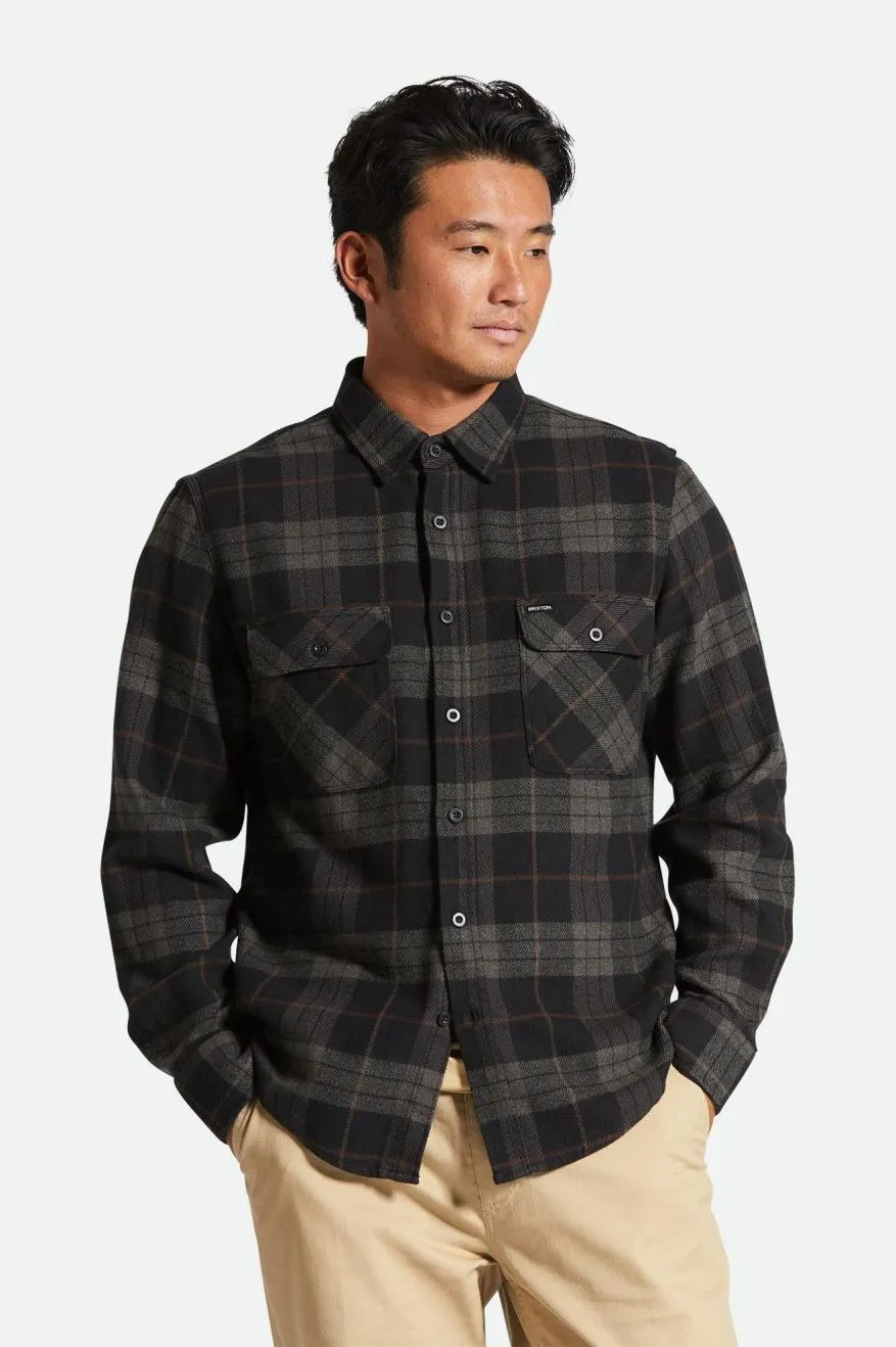 BRIXTON BOWERY FLANNEL - BLACK/CHARCOAL sold by OAK