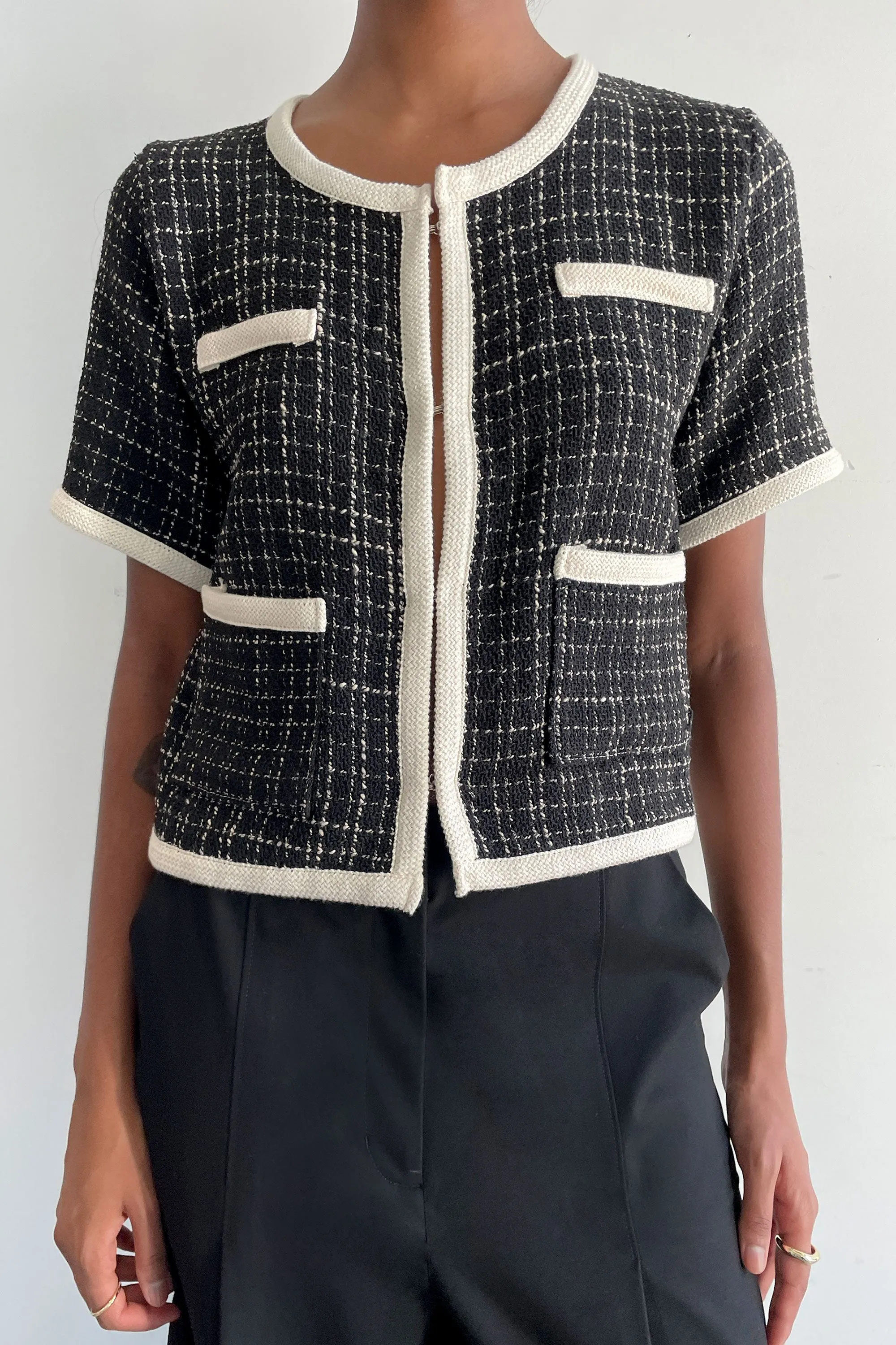 TWEED TOP WITH CONTRAST TRIM sold by OAK AND FORT product image thumbnail 2