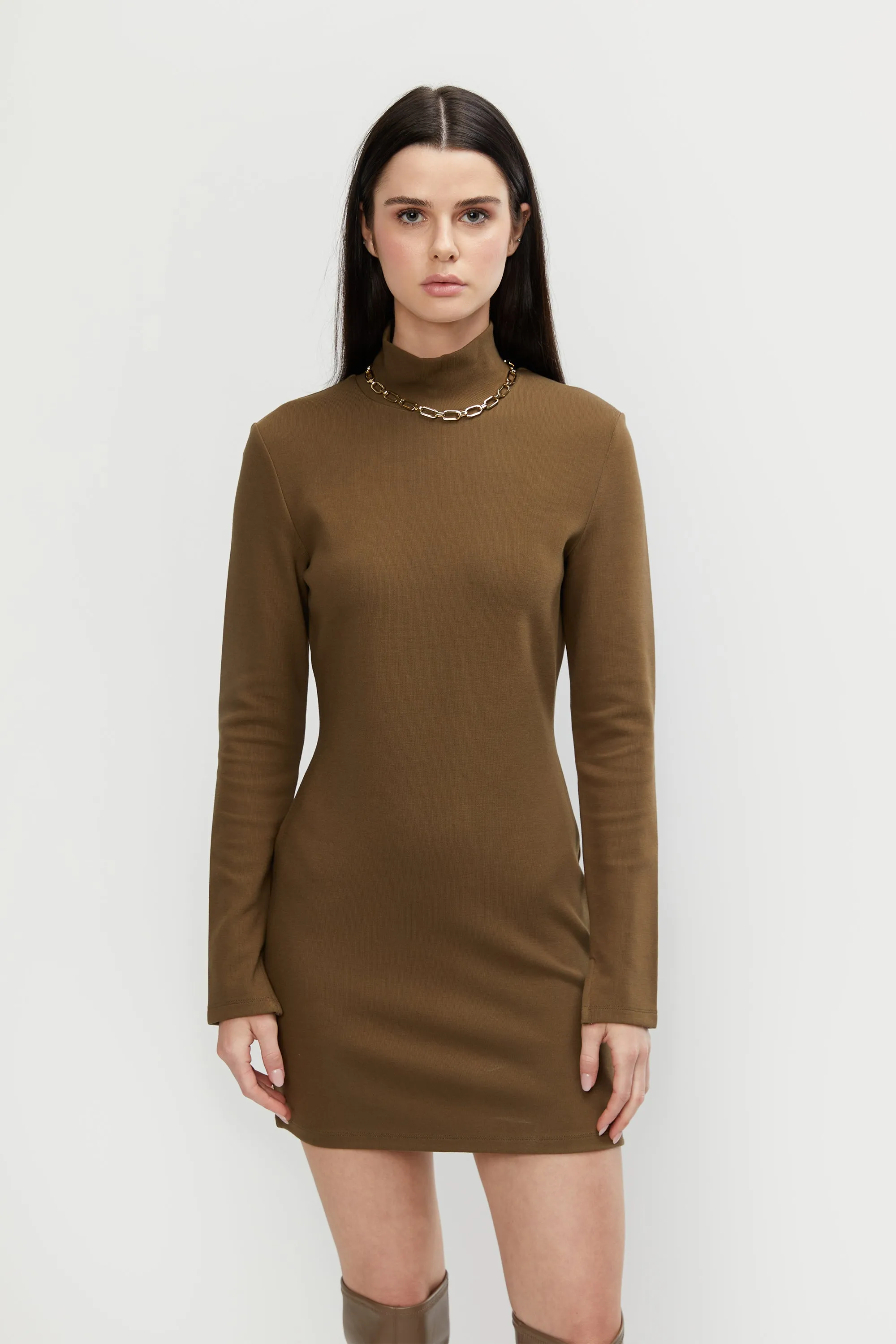HIGH NECK KNIT DRESS sold by OAK AND FORT product image thumbnail 3