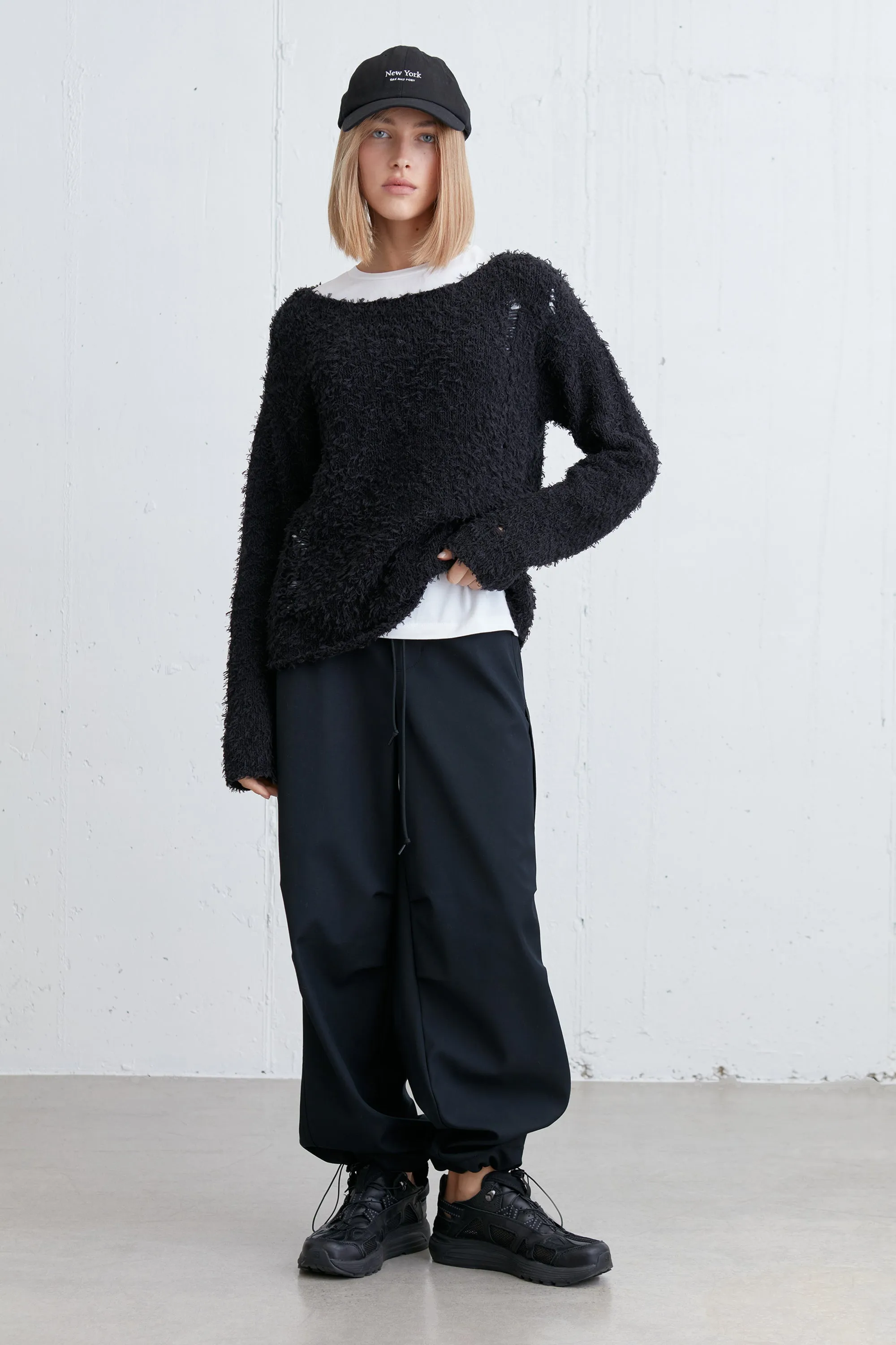 TEXTURED DISTRESSED SWEATER sold by OAK AND FORT product image thumbnail 3