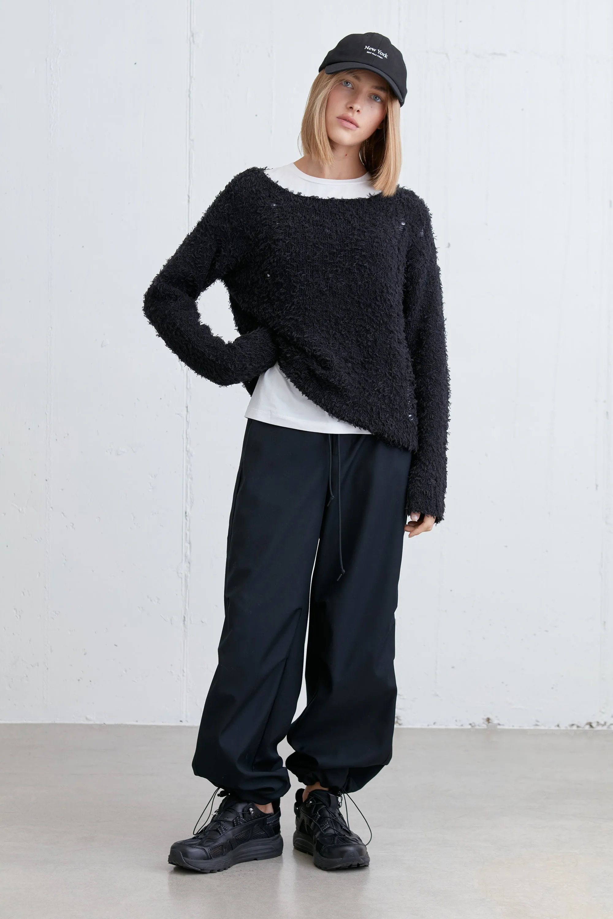 TEXTURED DISTRESSED SWEATER sold by OAK AND FORT product image thumbnail 5