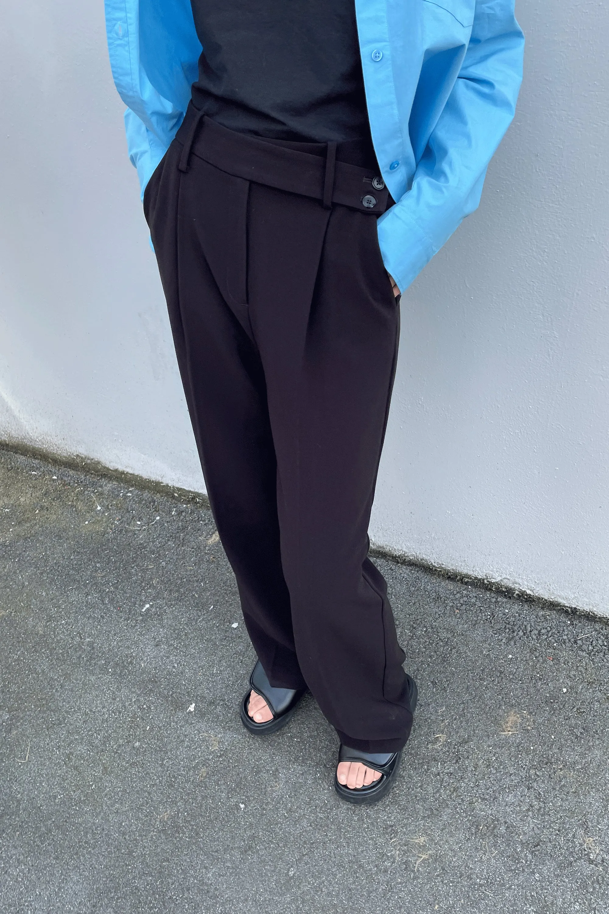 WIDE LEG CROSSOVER PANT sold by OAK AND FORT