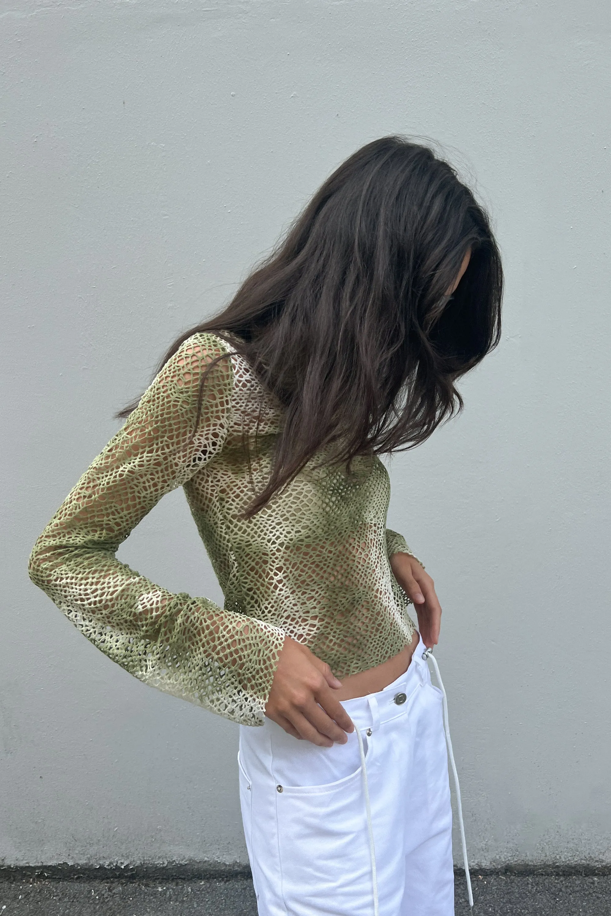 GRADIENT OPEN-KNIT TOP sold by OAK AND FORT product image thumbnail 3