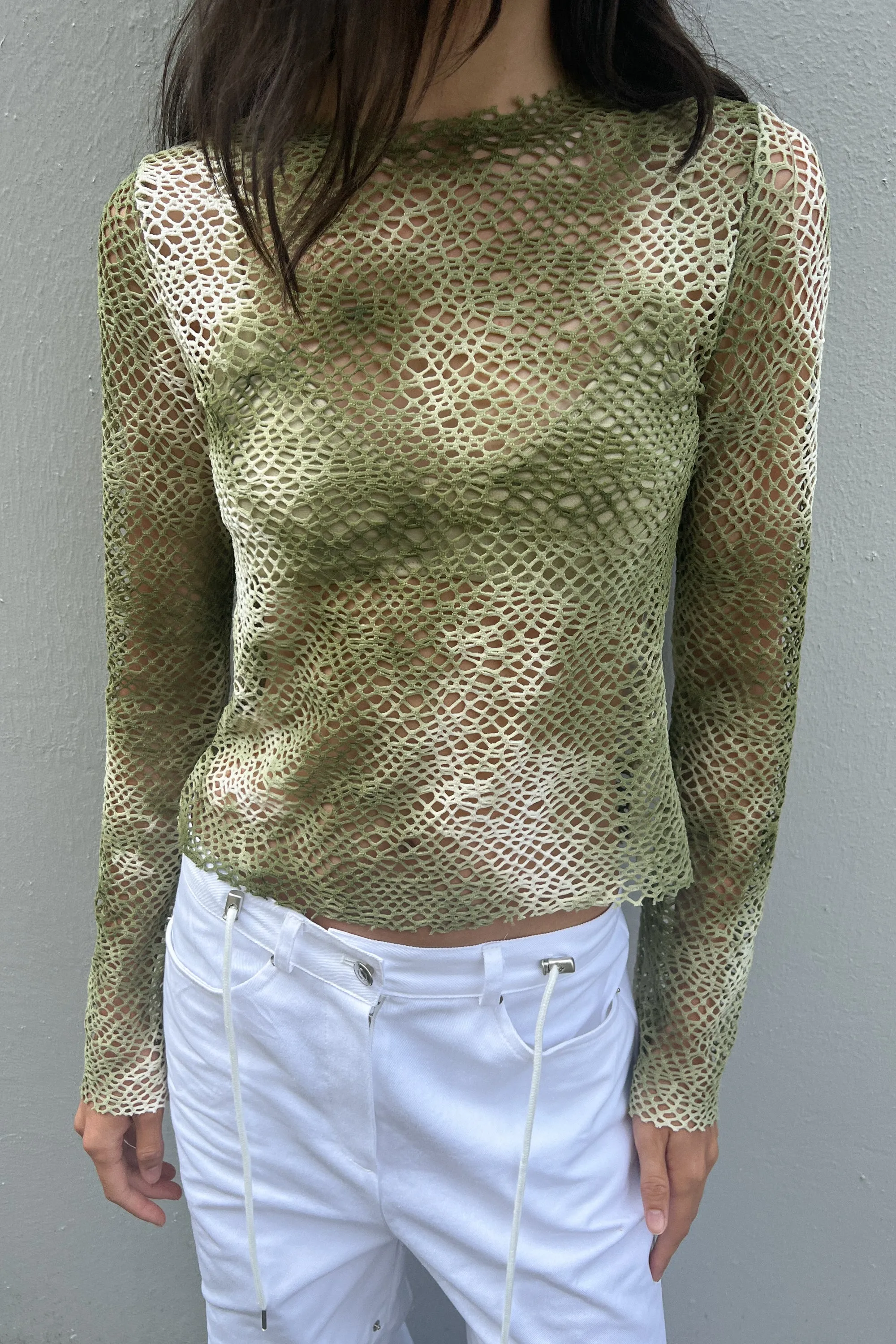 GRADIENT OPEN-KNIT TOP sold by OAK AND FORT