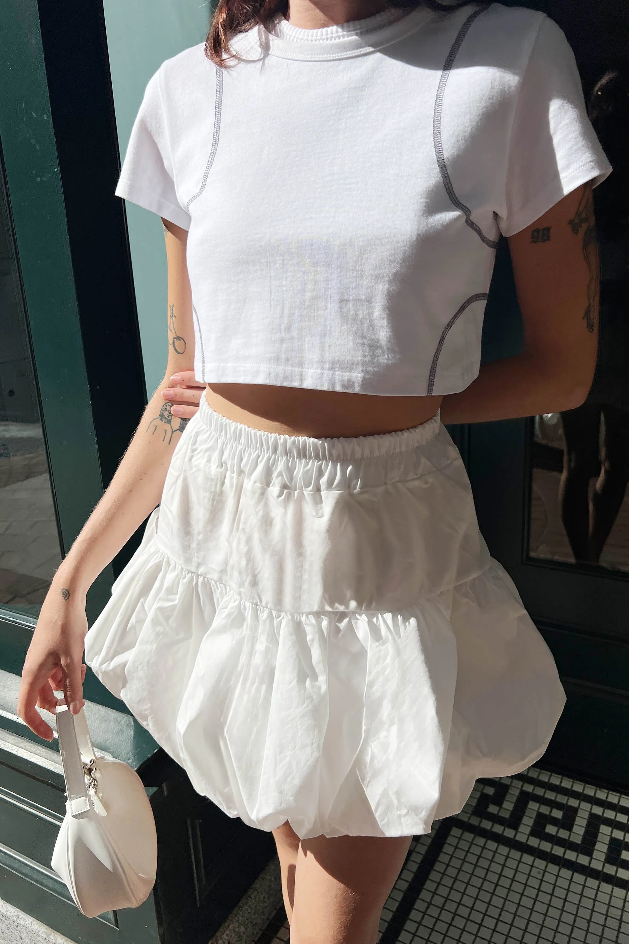 BUBBLE HEM MINI SKIRT sold by OAK AND FORT product image thumbnail 2