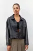 VEGAN LEATHER COLLARED JACKET sold by OAK AND FORT
