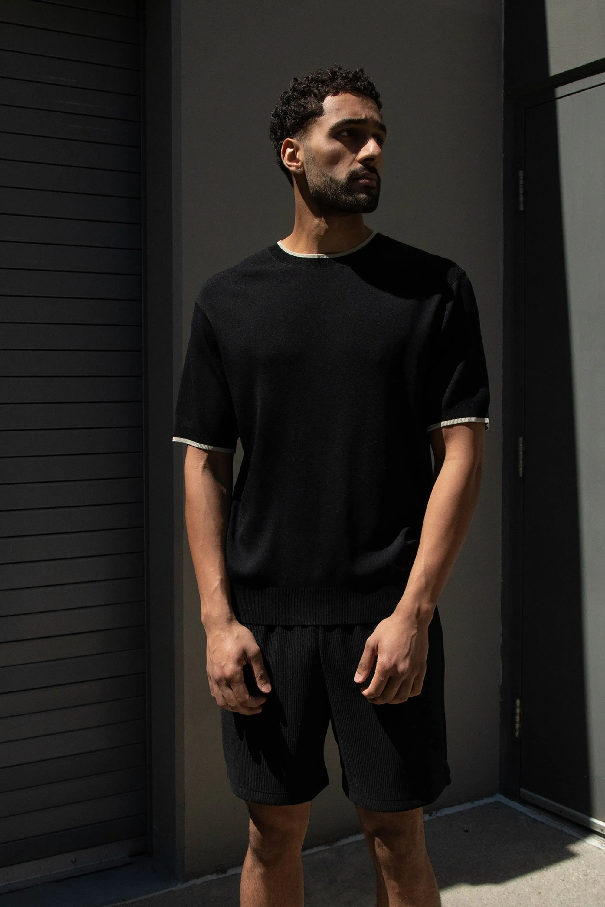 CONTRAST TRIM SHORT SLEEVE SWEATER sold by OAK AND FORT