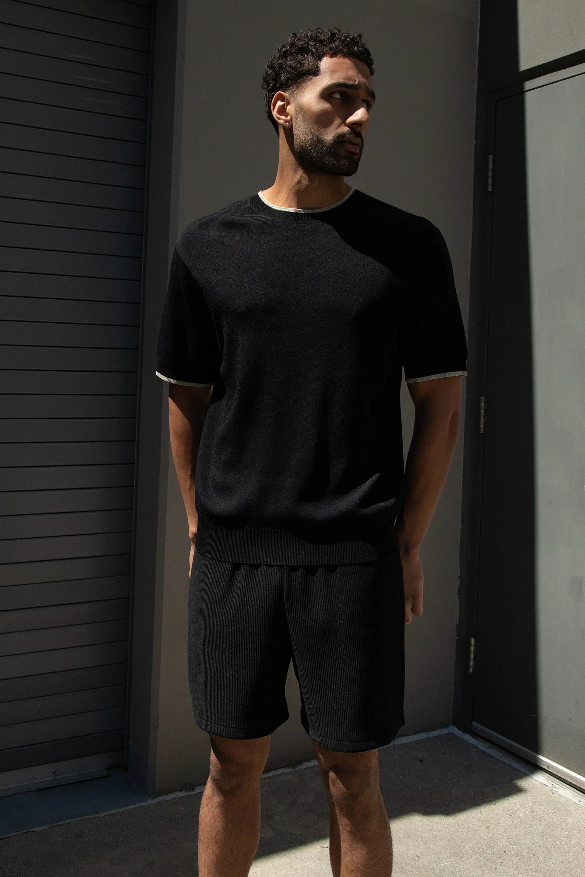 CONTRAST TRIM SHORT SLEEVE SWEATER sold by OAK AND FORT product image thumbnail 5