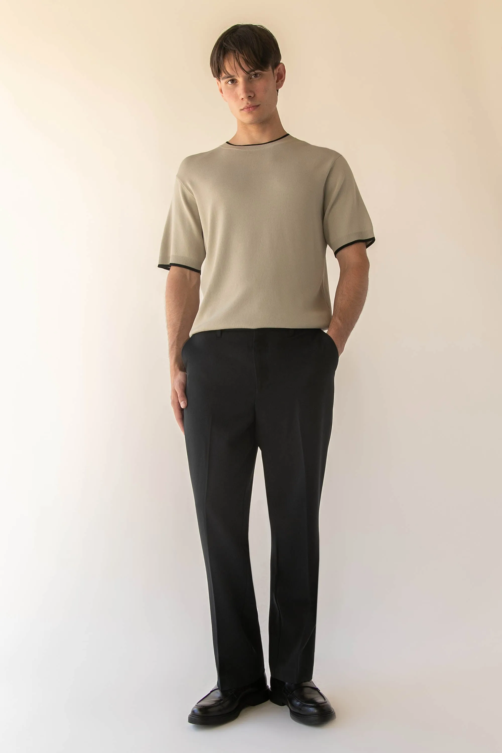 CONTRAST TRIM SHORT SLEEVE SWEATER sold by OAK AND FORT product image thumbnail 3