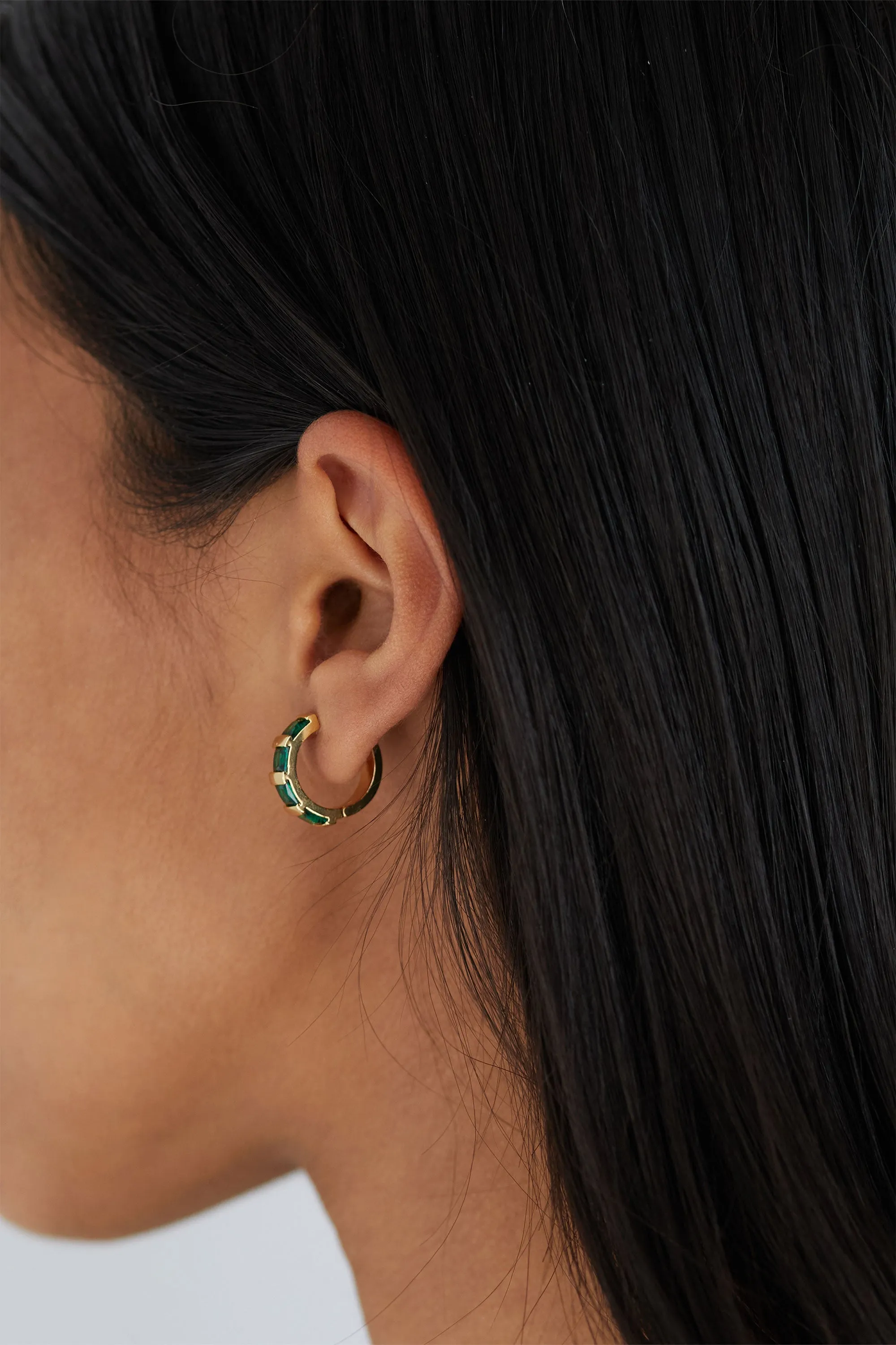 SMALL ZIRCONIA HOOP EARRING sold by OAK AND FORT product image thumbnail 3