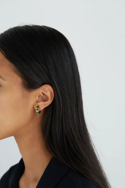 SMALL ZIRCONIA HOOP EARRING sold by OAK AND FORT