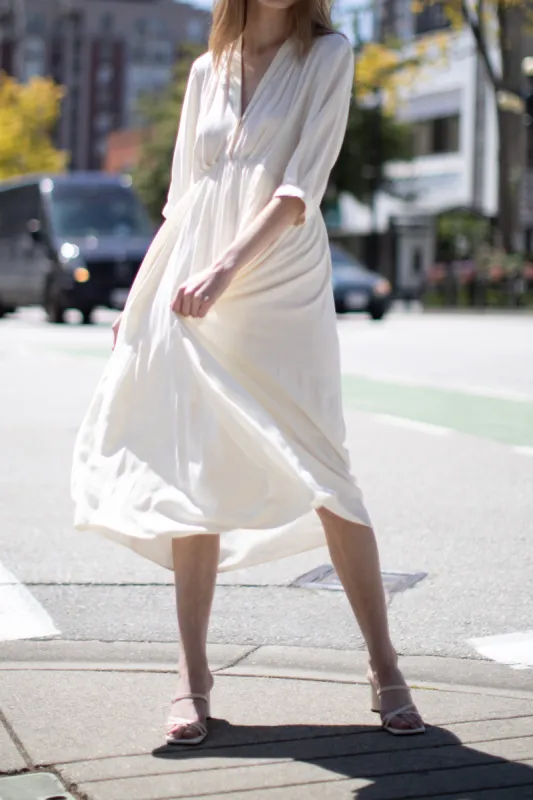 V-NECK MIDI DRESS sold by OAK AND FORT