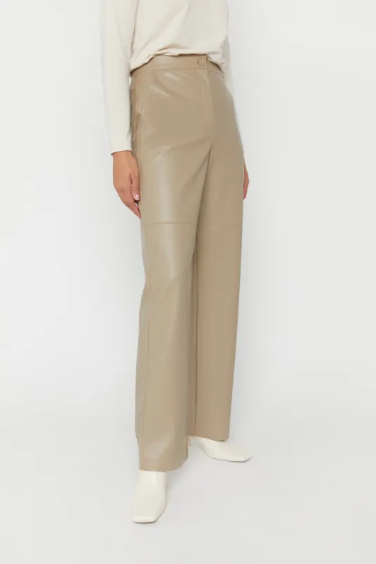 STRAIGHT LEG VEGAN LEATHER PANT sold by OAK AND FORT