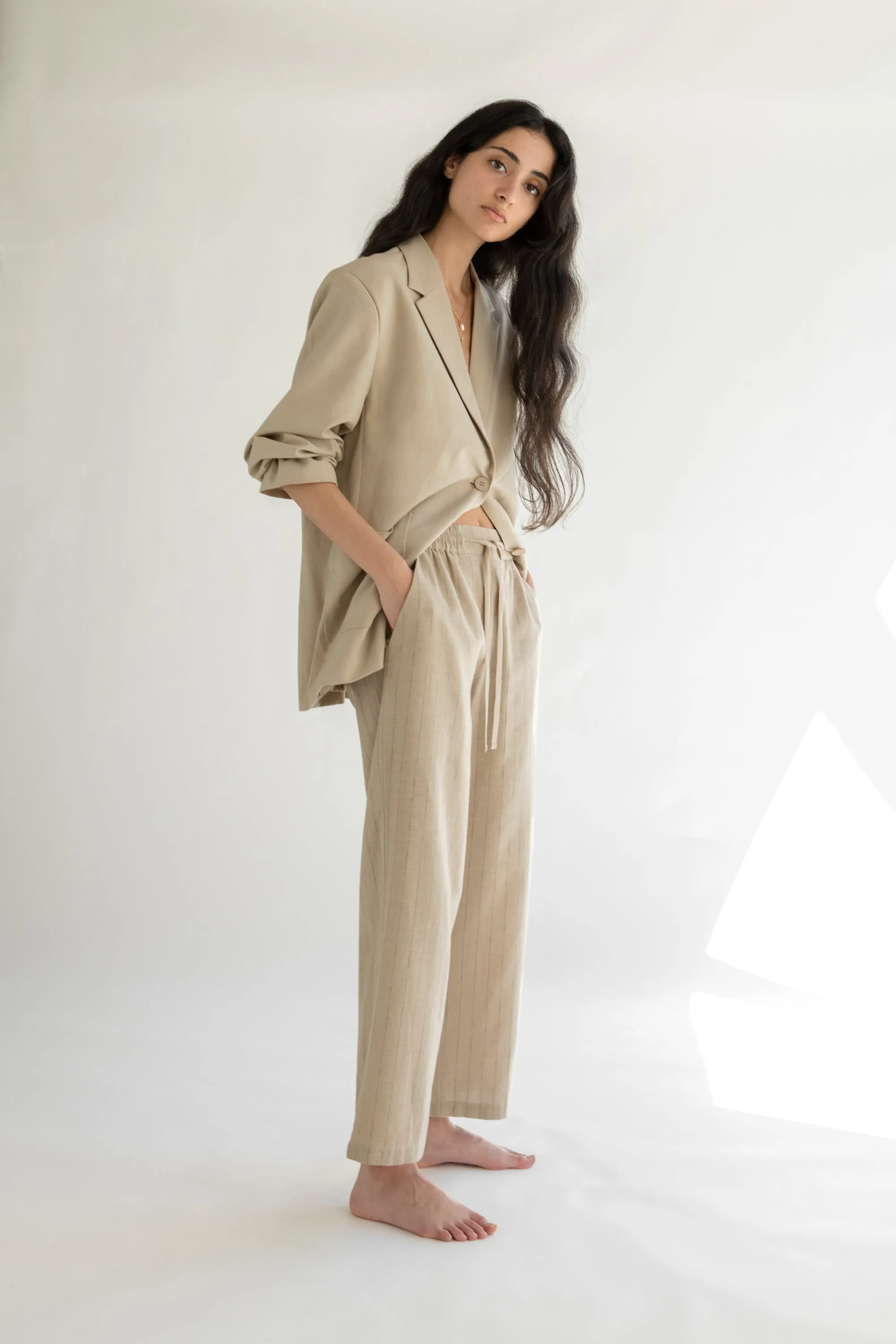 STRIPED LINEN TROUSER sold by OAK AND FORT product image thumbnail 2