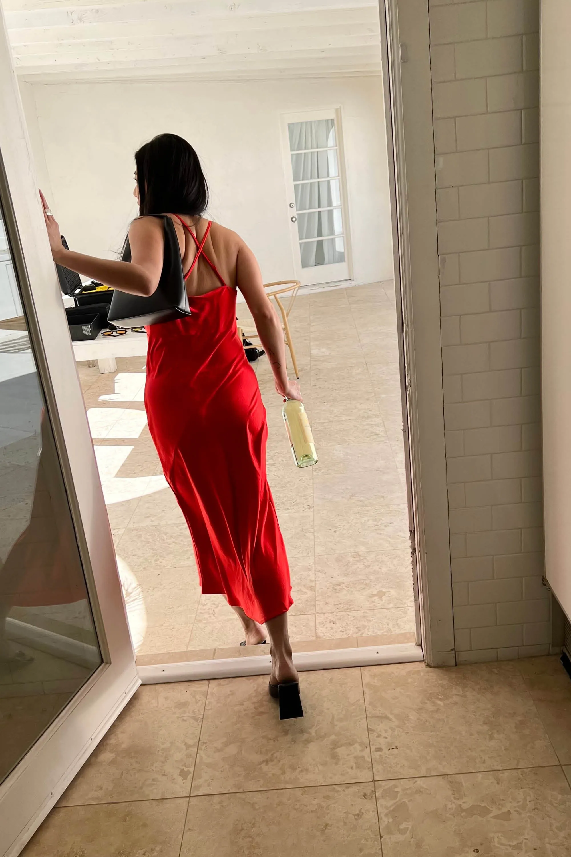 V-NECK SATIN SLIP DRESS sold by OAK AND FORT product image thumbnail 2