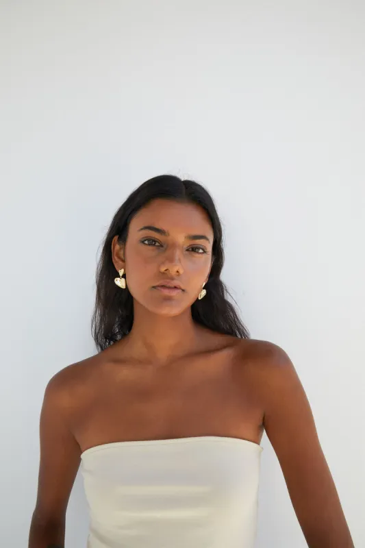 DOUBLE HEART EARRING sold by OAK AND FORT