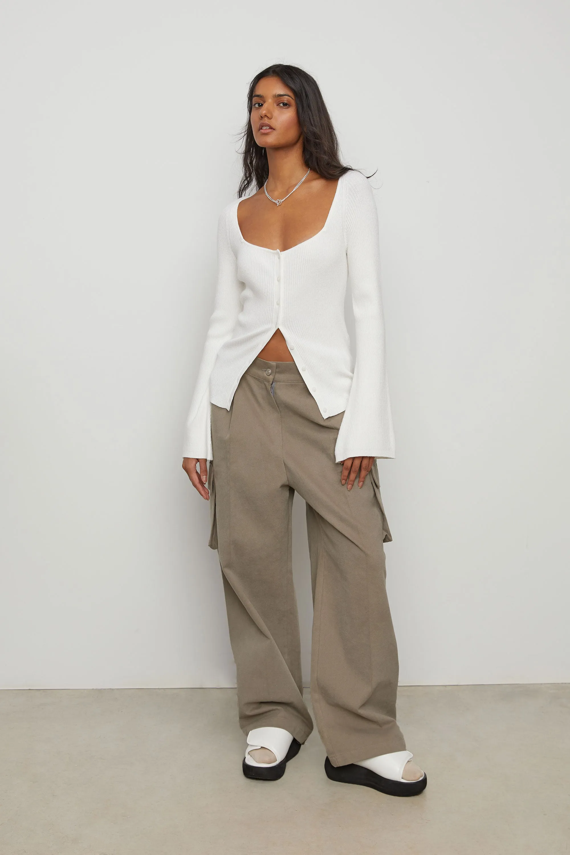 SQUARE NECK BUTTON FRONT TOP sold by OAK AND FORT product image thumbnail 4