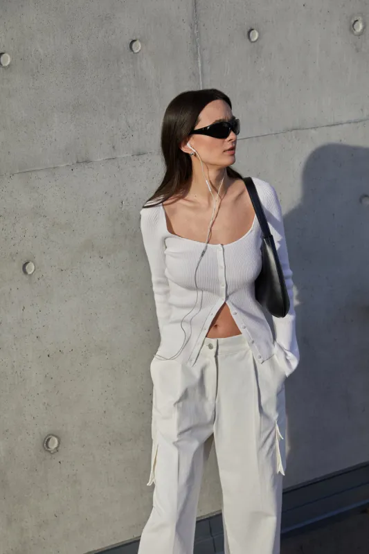 SQUARE NECK BUTTON FRONT TOP sold by OAK AND FORT