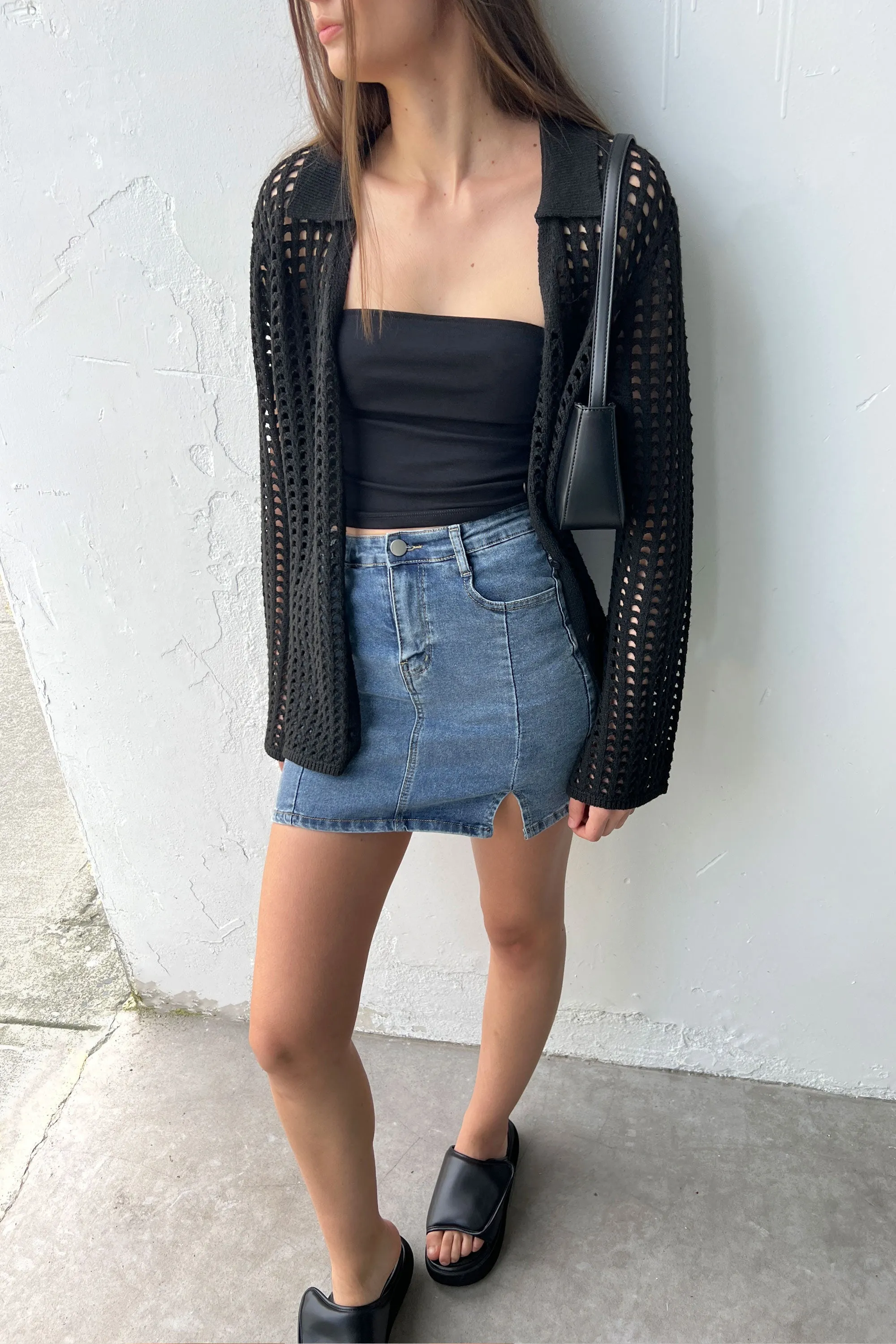 FITTED JEAN MINI JEAN SKIRT sold by OAK AND FORT product image thumbnail 2