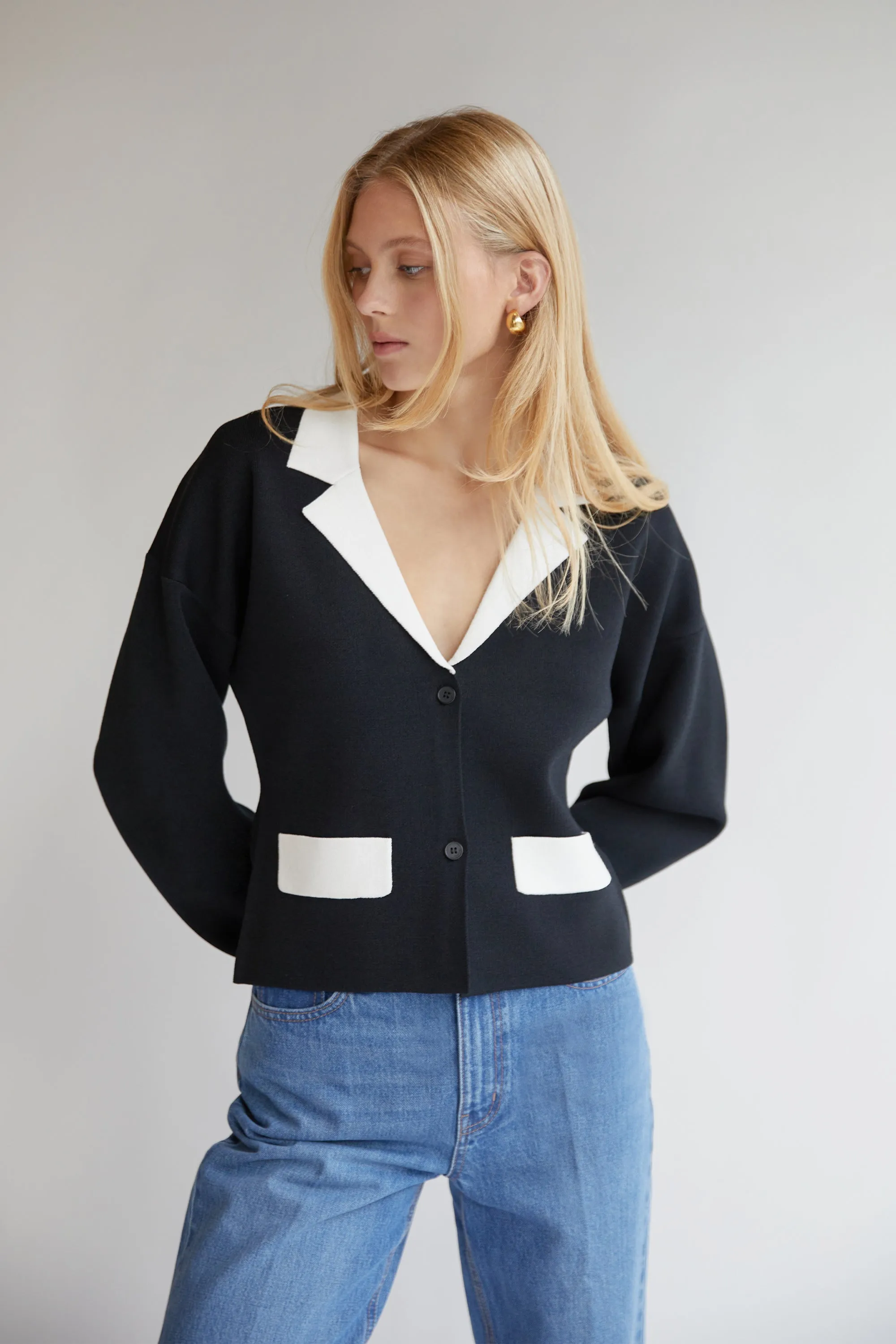 COLLARED CARDIGAN sold by OAK AND FORT product image thumbnail 3