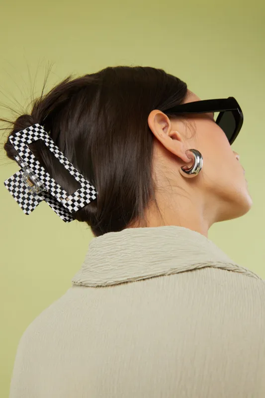 CHECKERED PRINT HAIR CLIP sold by OAK AND FORT