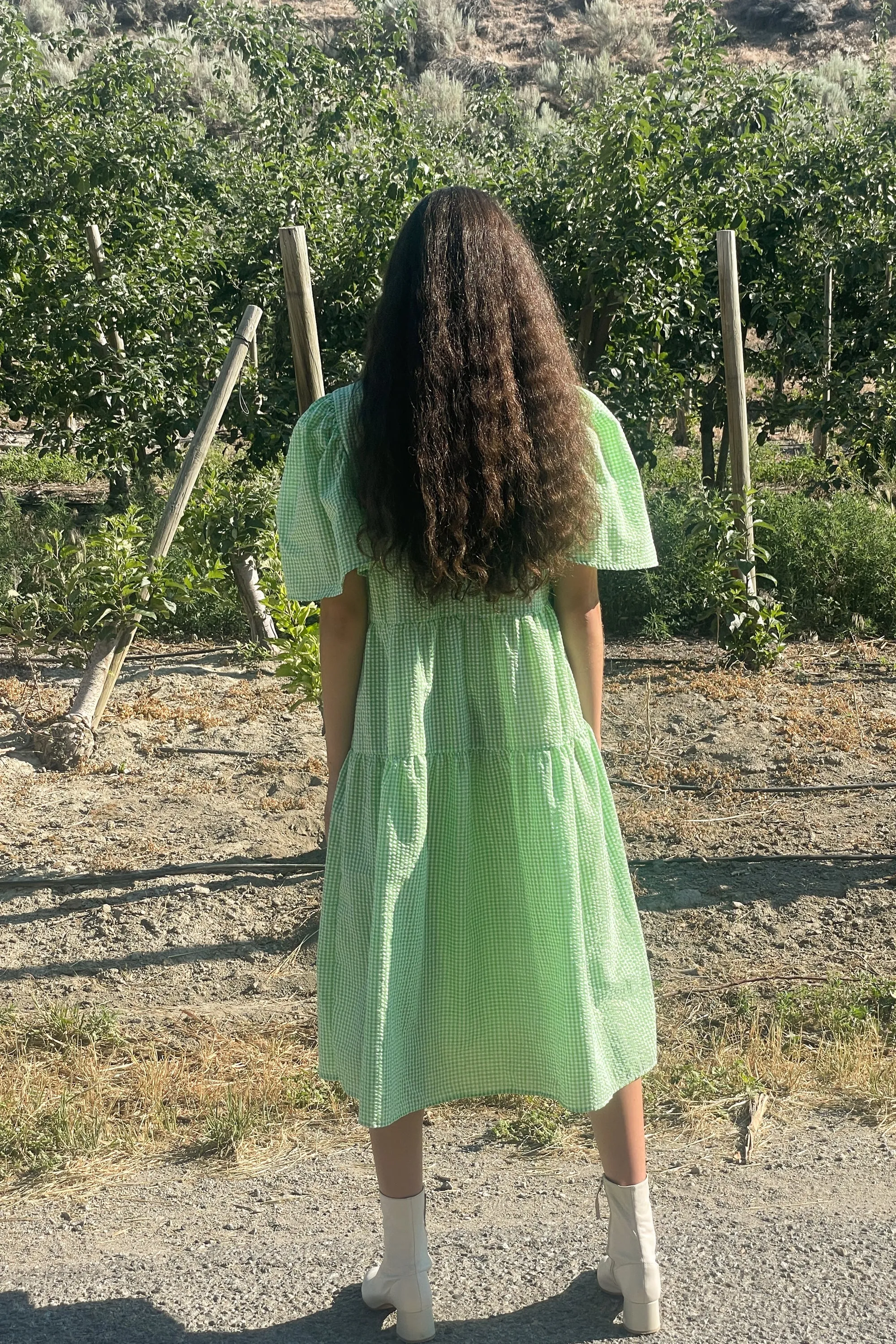 OVERSIZED GINGHAM MIDI DRESS sold by OAK AND FORT product image thumbnail 3