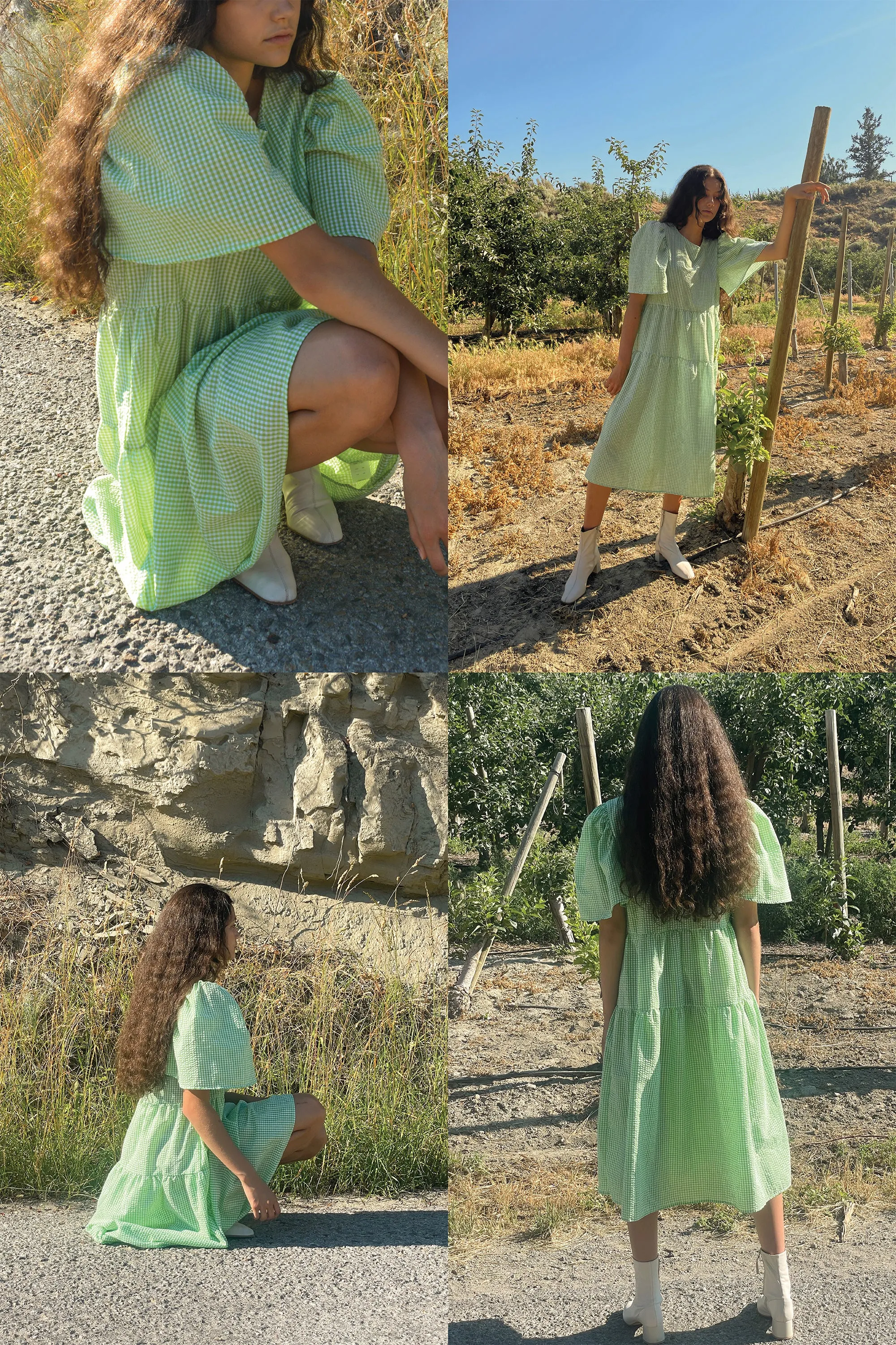 OVERSIZED GINGHAM MIDI DRESS sold by OAK AND FORT