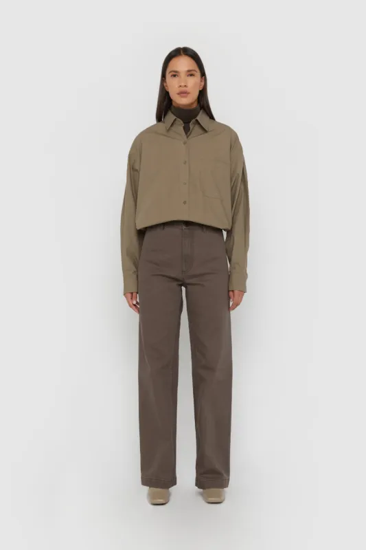 STRAIGHT LEG TWILL PANT sold by OAK AND FORT