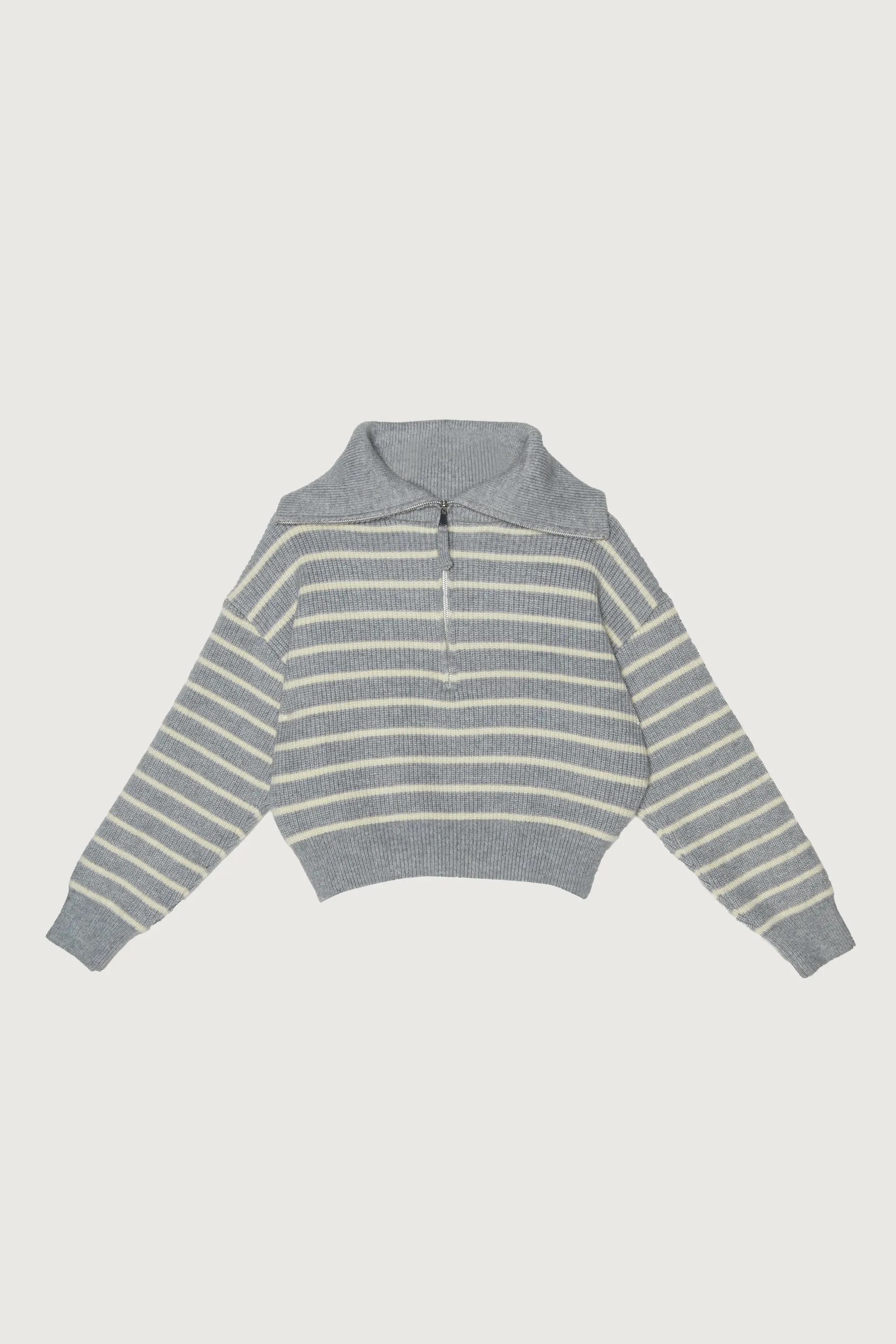 STRIPED HALF ZIP SWEATER sold by OAK AND FORT product image thumbnail 4