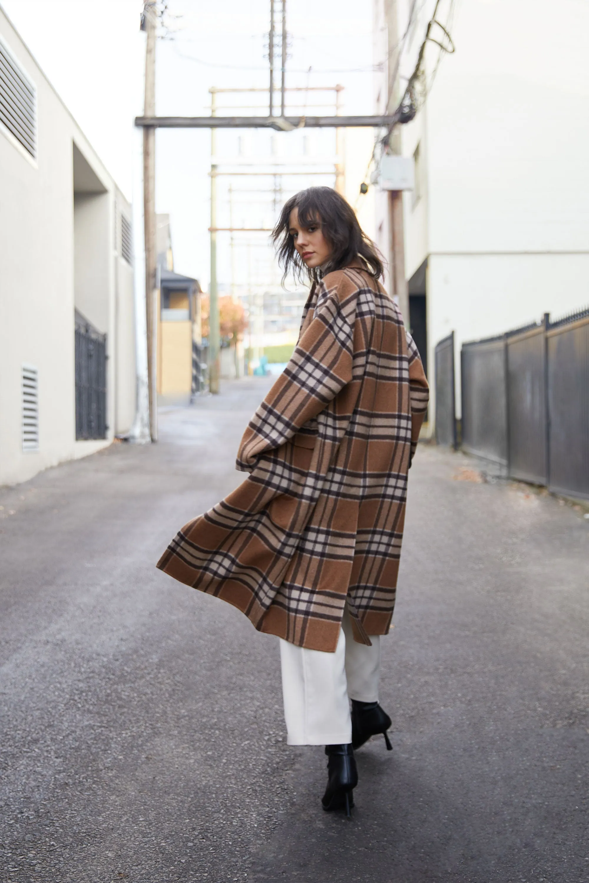 OVERSIZED PLAID WOOL BLEND COAT | Parallel