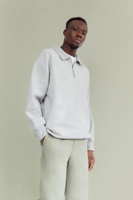 COLLARED HALF-ZIP SWEATSHIRT sold by OAK AND FORT
