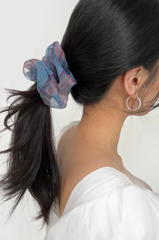 SHEER PLAID HAIR SCRUNCHIE sold by OAK AND FORT